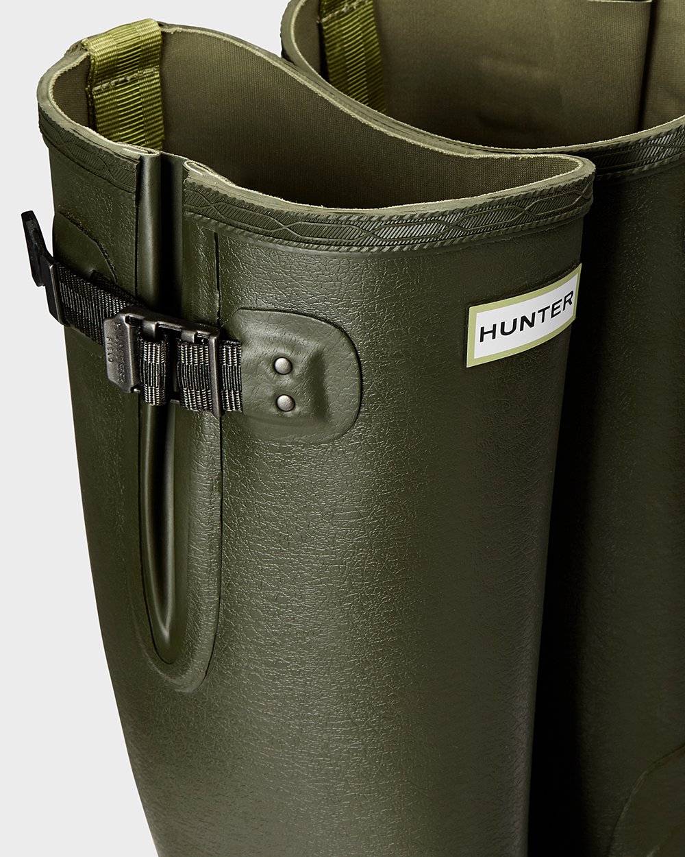 Hunter Hombre Balmoral Side Adjustable - Botas de Lluvia Verde Oscuro Oliva - 047-XNKYSO